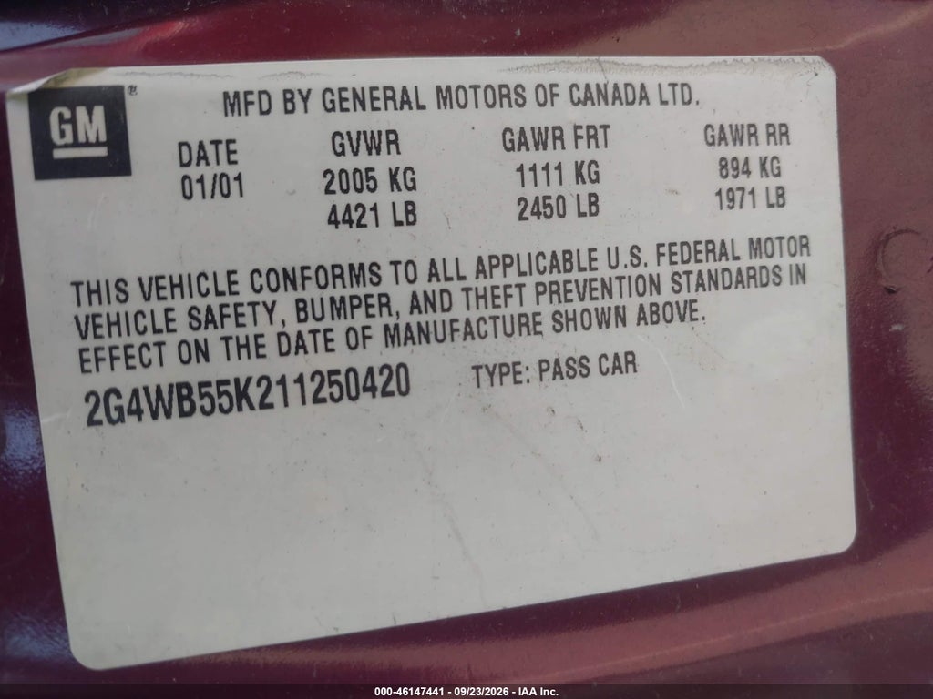 2001 Buick Regal LS photo 9