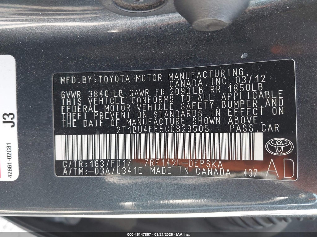 2012 Toyota Corolla S photo 9