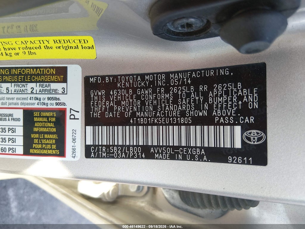 2014 Toyota Camry Hybrid XLE photo 9