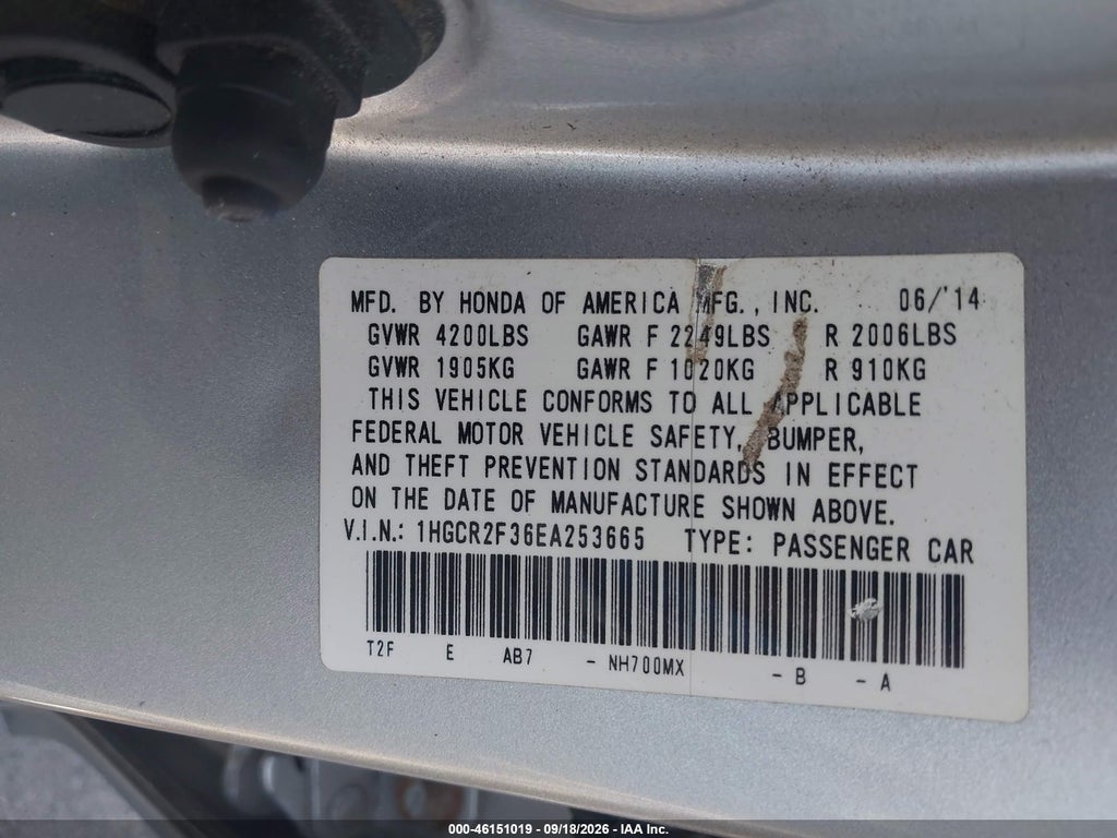 2014 Honda Accord LX photo 9