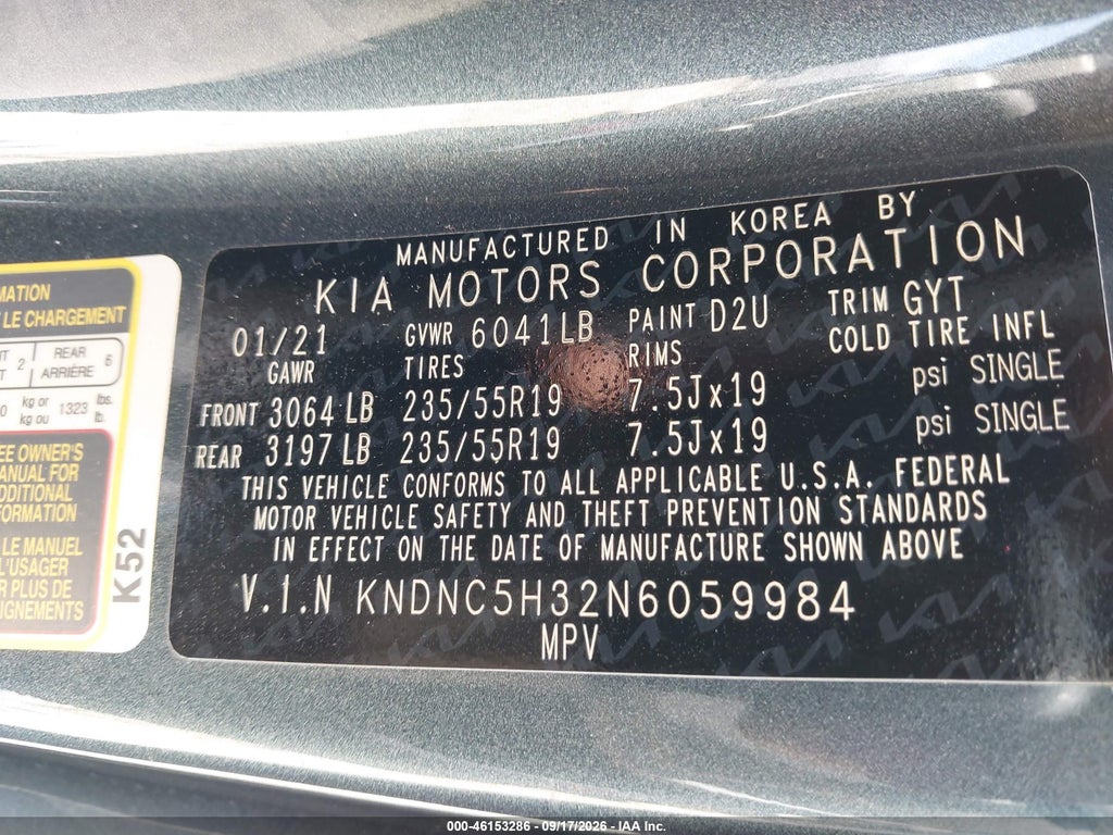 2022 Kia Carnival MPV EX photo 9