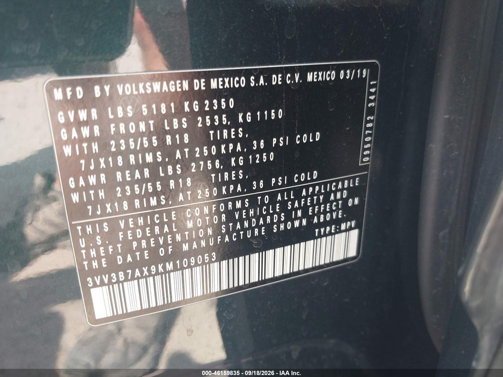 2019 Volkswagen Tiguan 2.0T SE/2.0T SEL/2.0T SEL R-Line/2.0T SEL R-Line Black photo 9
