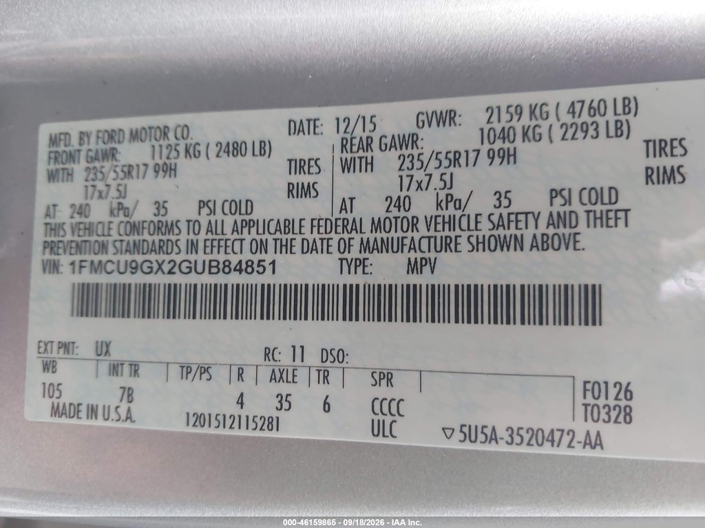2016 Ford Escape SE photo 9