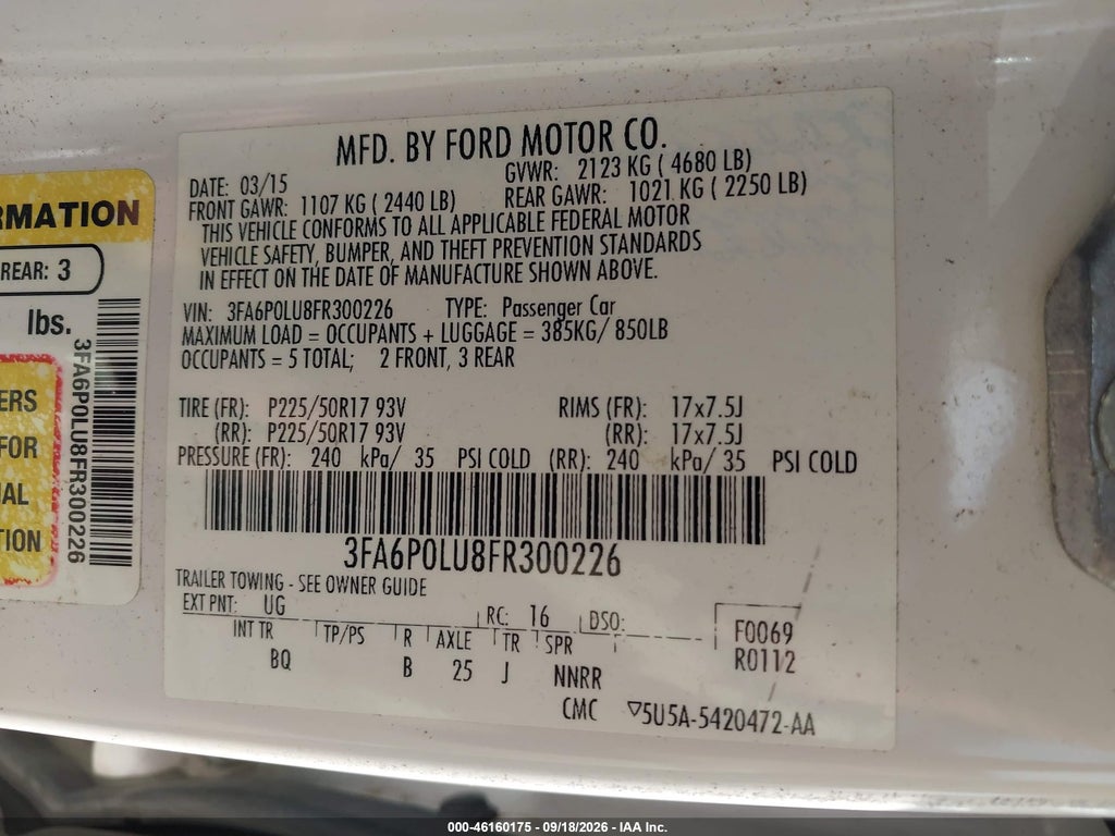 2015 Ford Fusion Hybrid SE photo 9