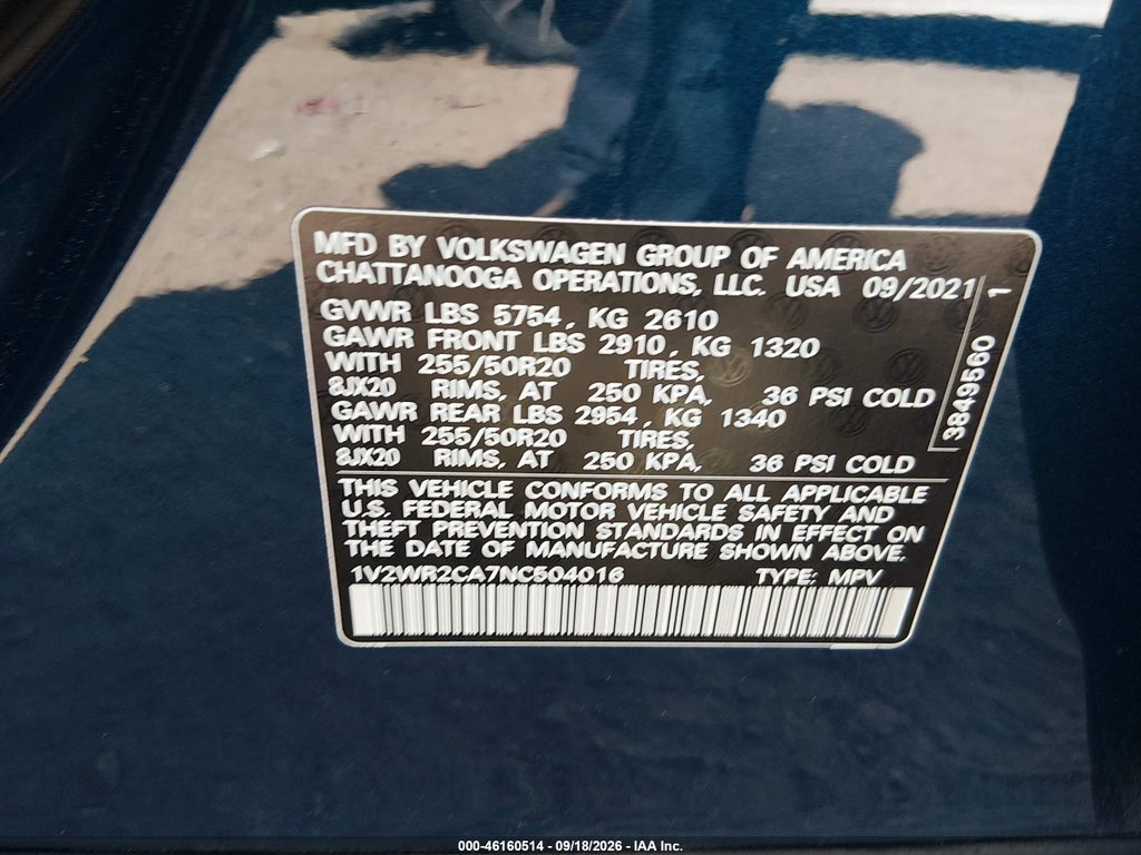 2022 Volkswagen Atlas 3.6L V6 SE W/Technology photo 9