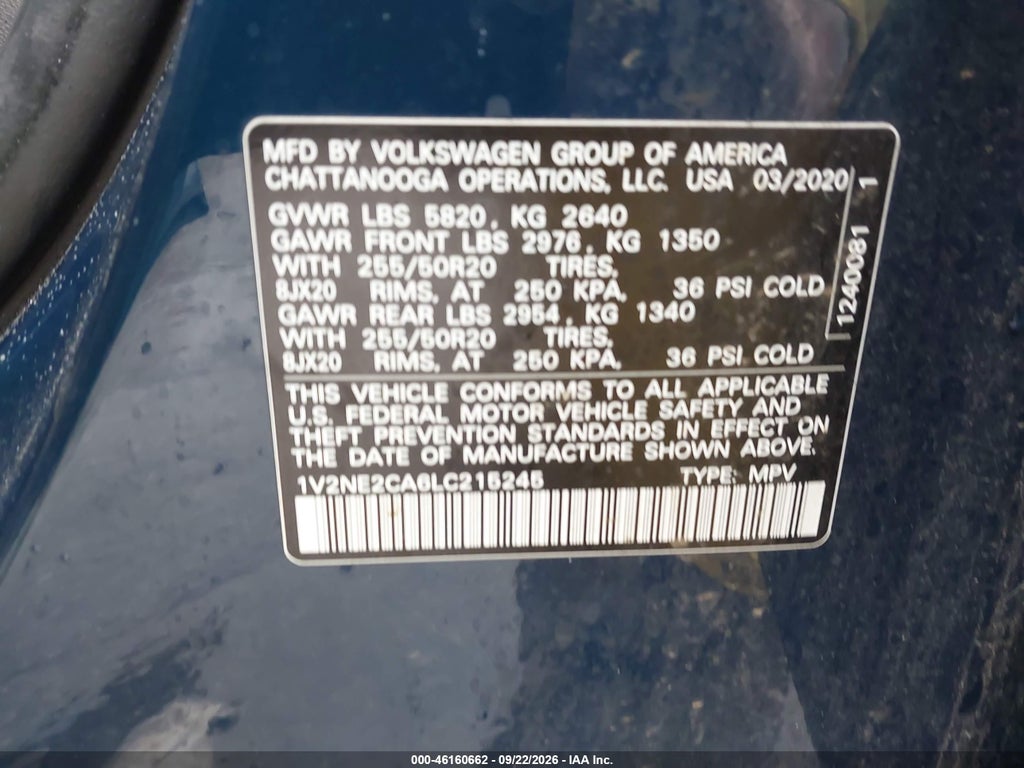 2020 Volkswagen Atlas Cross Sport 3.6L V6 SEL Premium photo 9