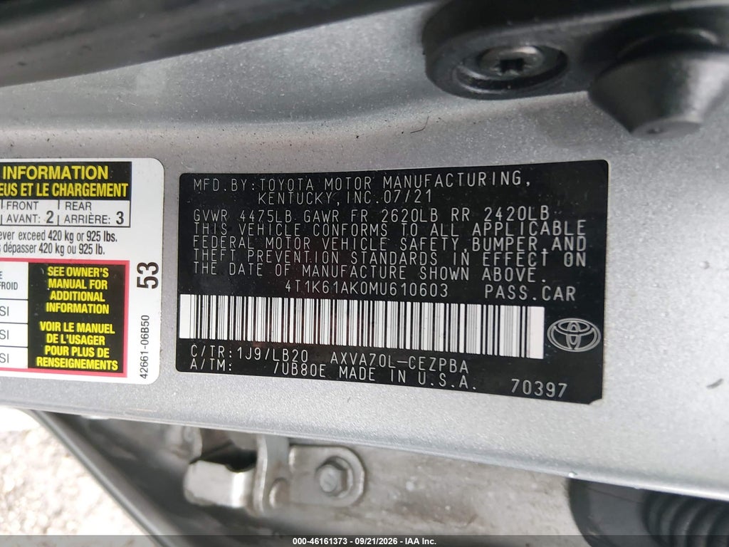 2021 Toyota Camry XSE photo 9