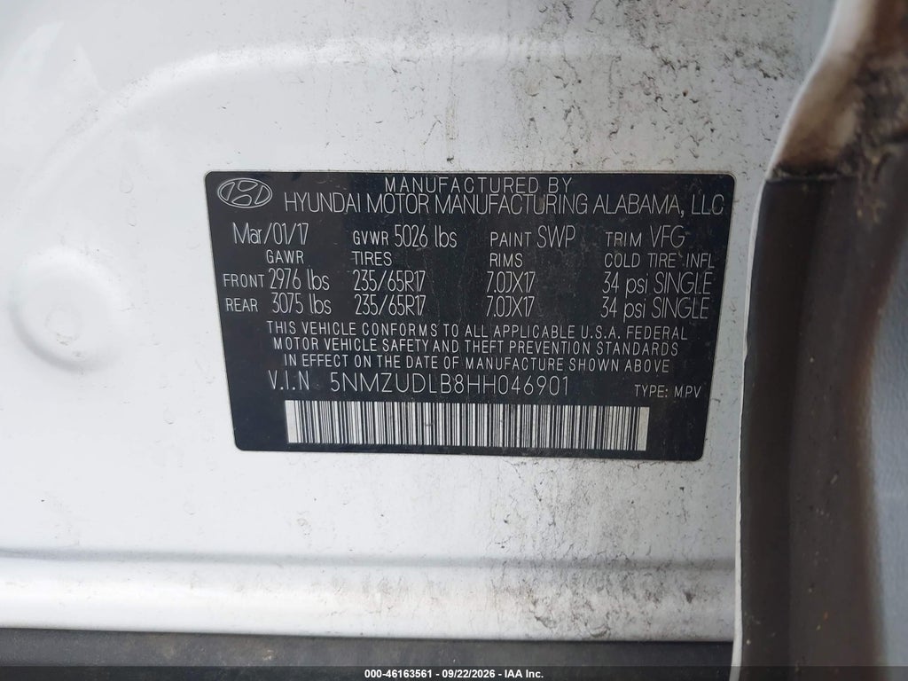 2017 Hyundai Santa FE Sport 2.4L photo 9