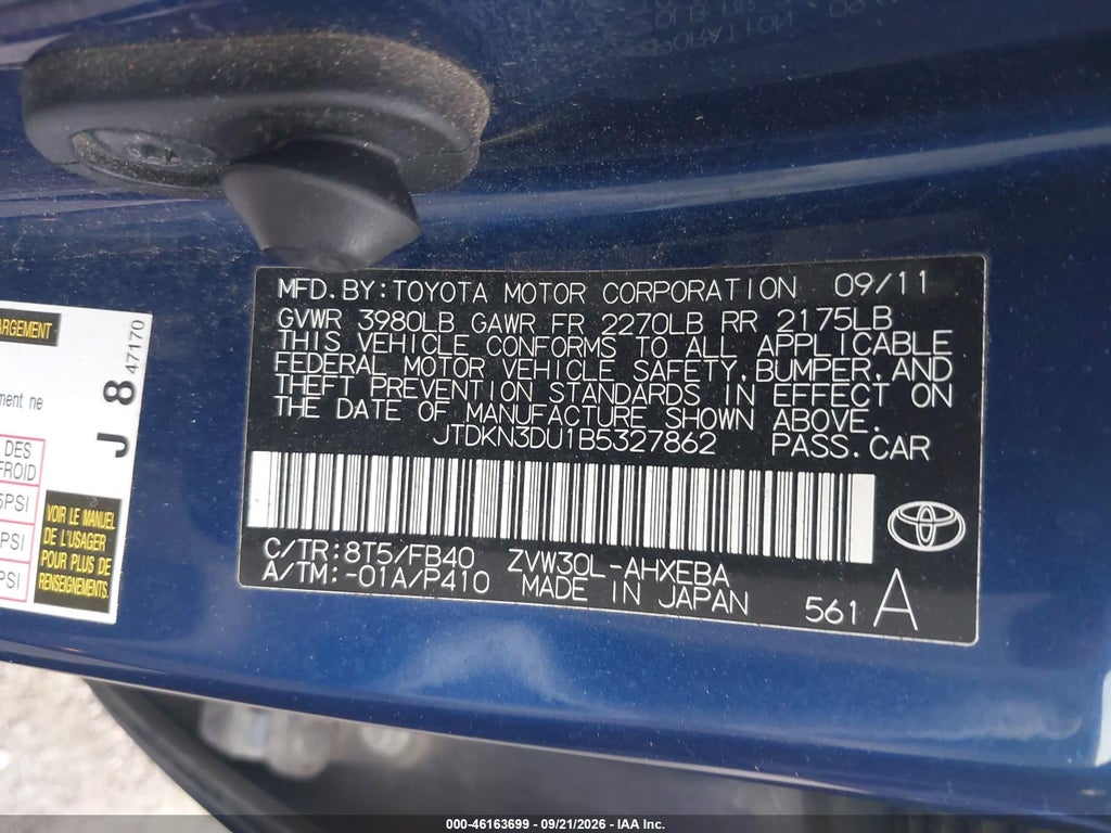 2011 Toyota Prius TWO photo 9