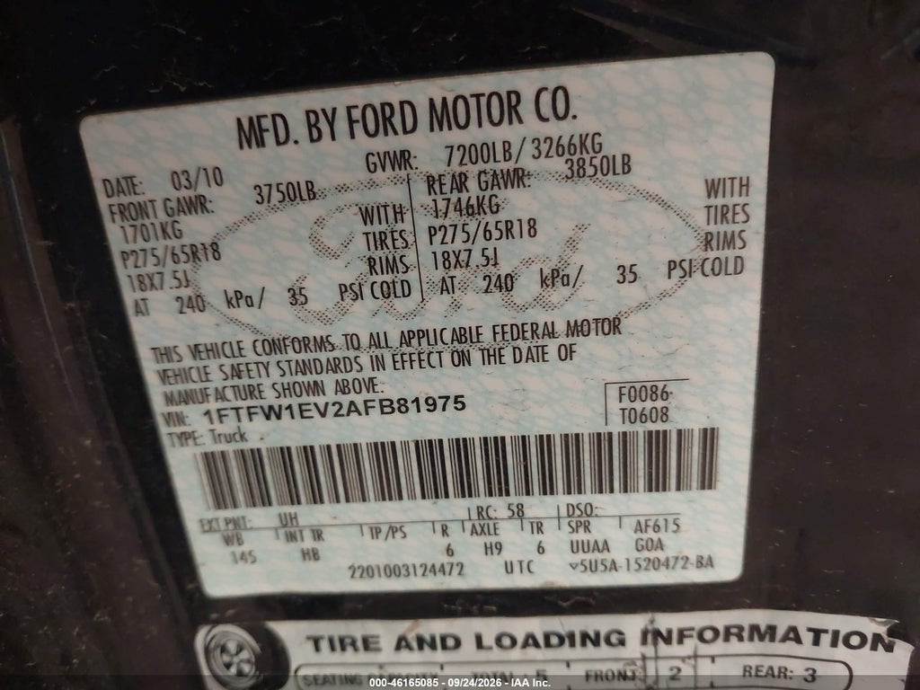 2010 Ford F-150 FX4/Harley-Davidson/King Ranch/Lariat/Platinum/XL/XLT photo 9