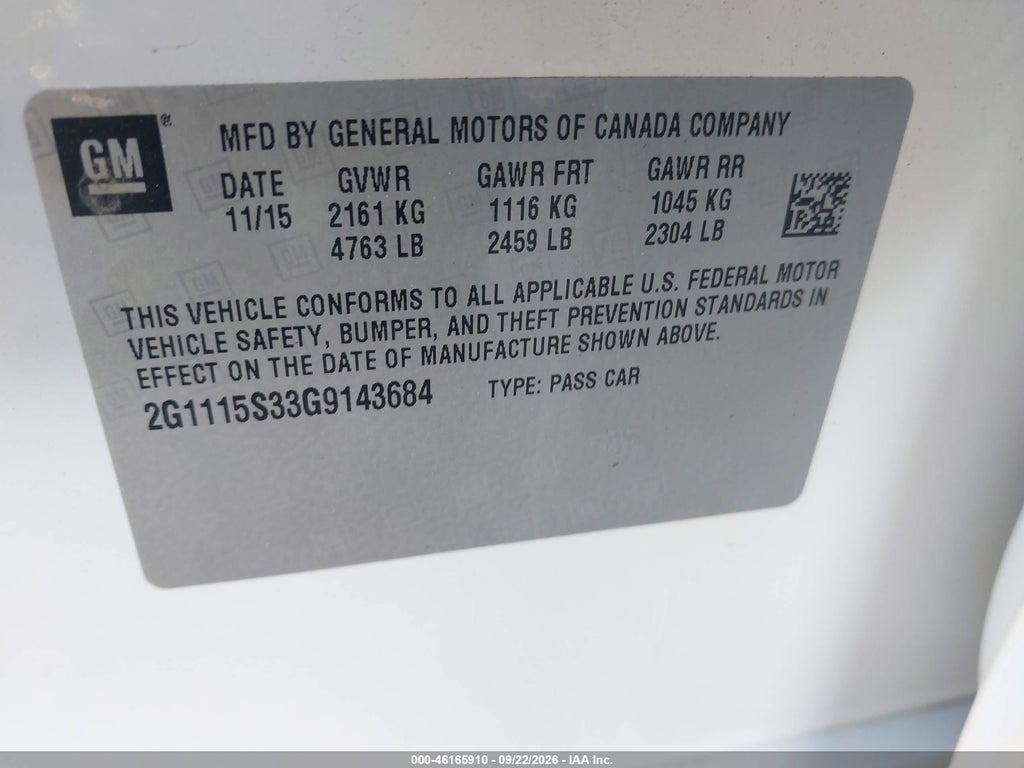 2016 Chevrolet Impala 2LT photo 9