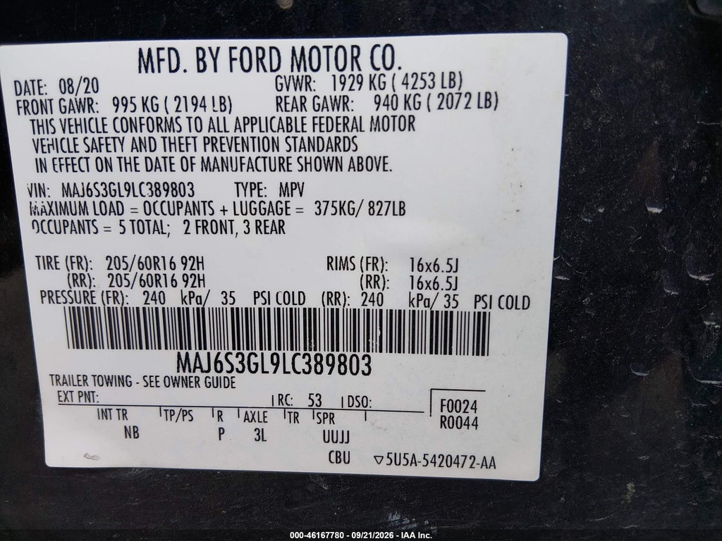 2020 Ford Ecosport SE photo 9