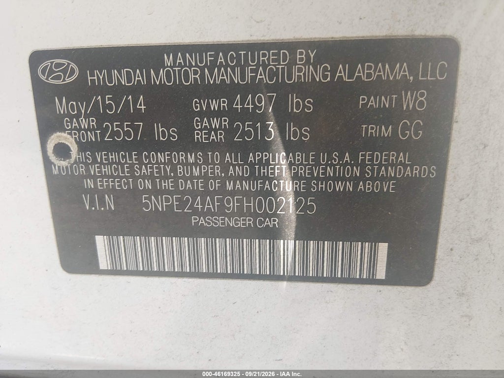 2015 Hyundai Sonata SE photo 9