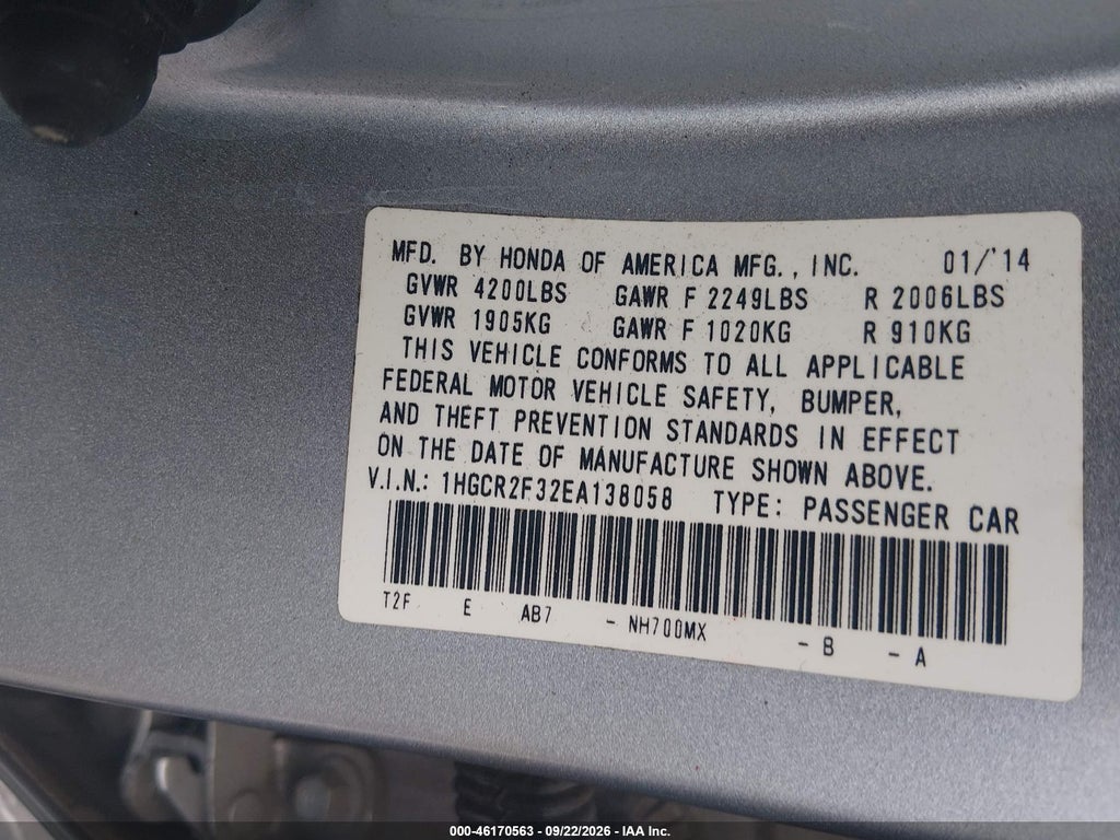 2014 Honda Accord LX photo 9