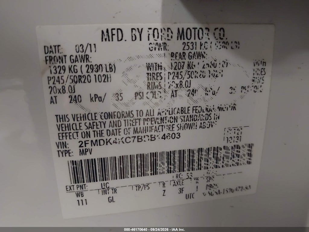 2011 Ford Edge Limited photo 9