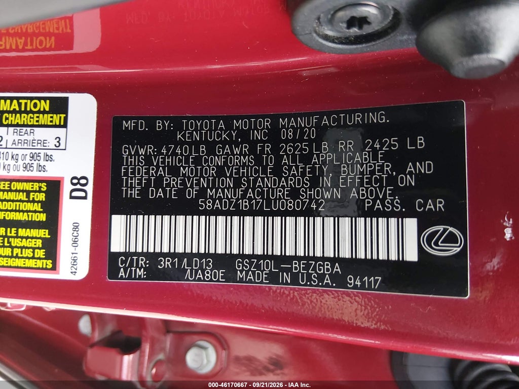 2020 Lexus ES 350 photo 9