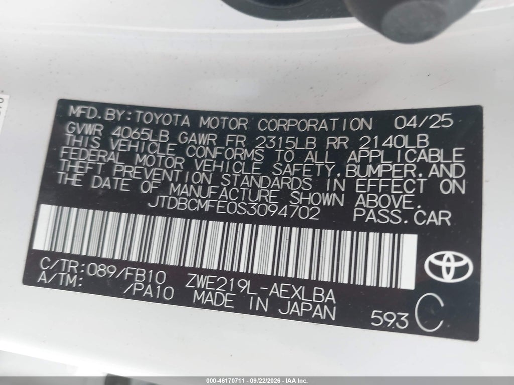 2025 Toyota Corolla Hybrid LE photo 9