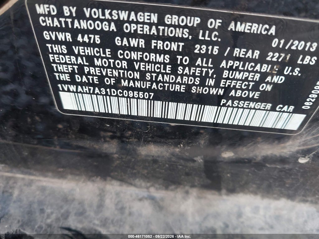 2013 Volkswagen Passat 2.5L S photo 9