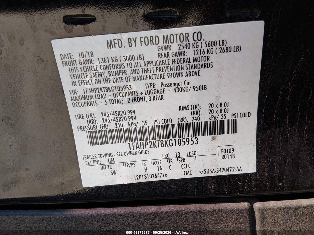 2019 Ford Taurus SHO photo 9