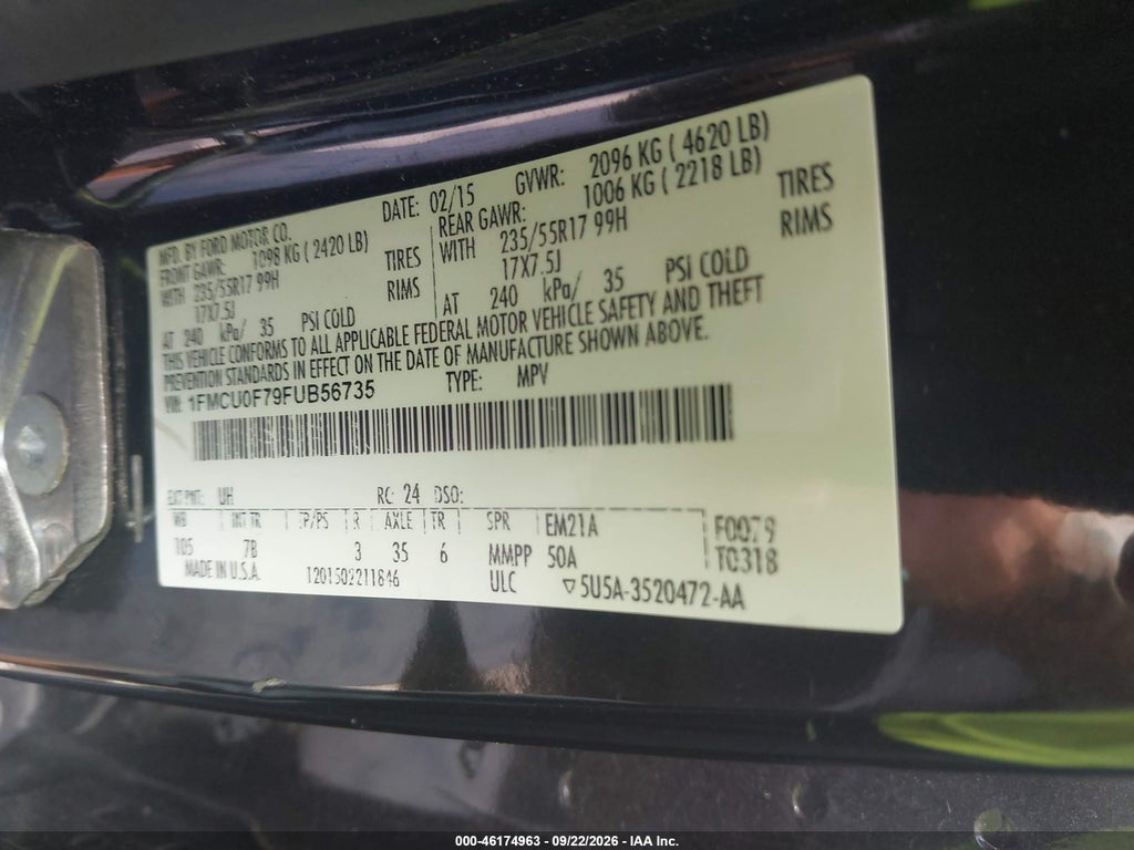 2015 Ford Escape S photo 9