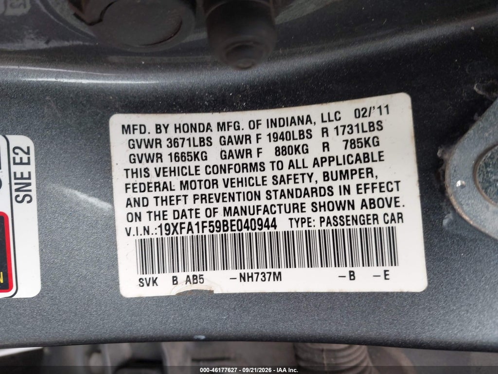 2011 Honda Civic EX-L photo 9