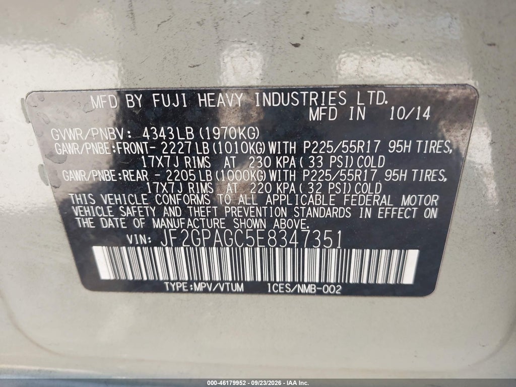 2014 Subaru XV Crosstrek 2.0I Limited photo 9