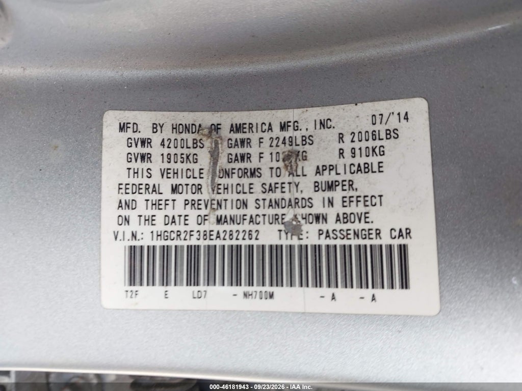 2014 Honda Accord LX photo 9
