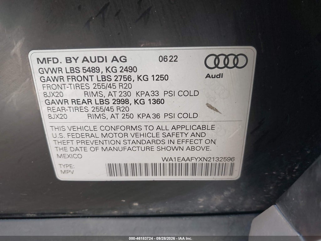 2022 Audi Q5 Premium Plus 45 Tfsi S Line Quattro S Tronic photo 9