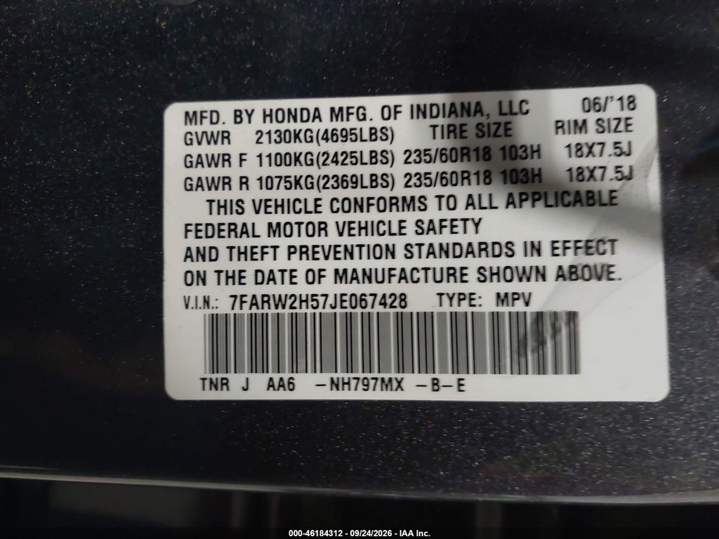 2018 Honda CR-V EX photo 9