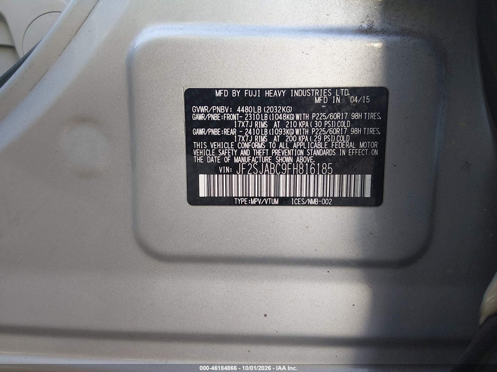 2015 Subaru Forester 2.5I photo 9