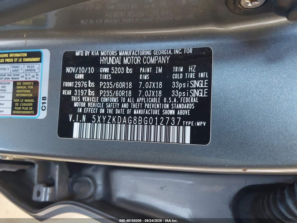 2011 Hyundai Santa FE Limited V6 photo 9
