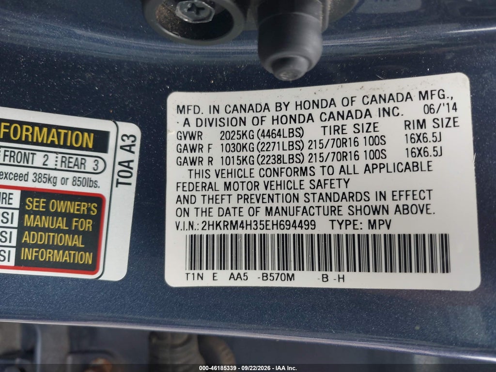 2014 Honda CR-V LX photo 9