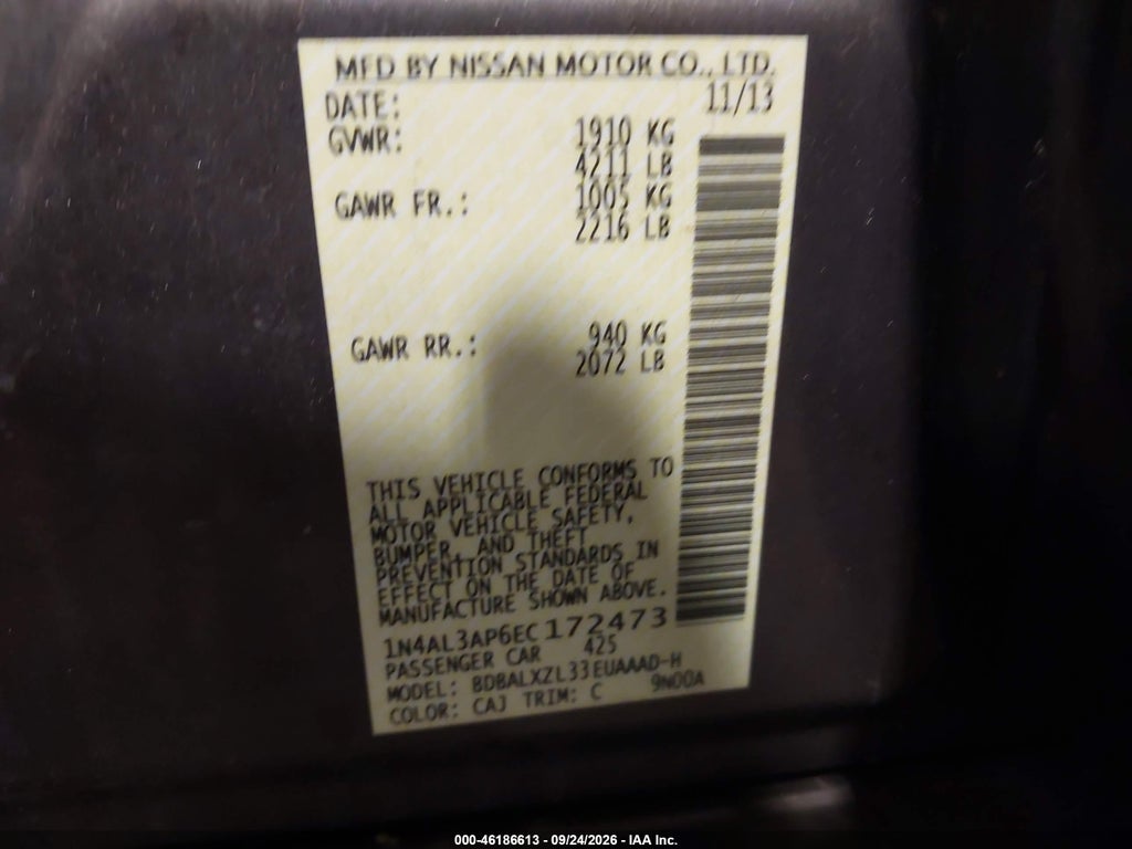 2014 Nissan Altima 2.5 SL photo 9