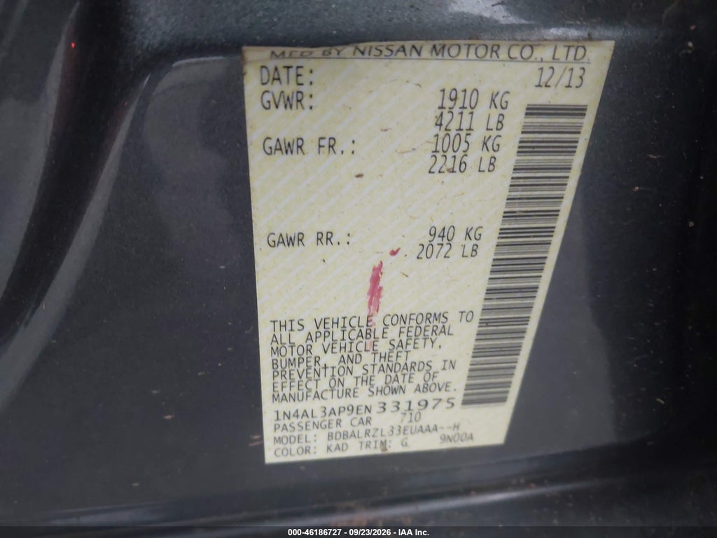 2014 Nissan Altima 2.5 S photo 9