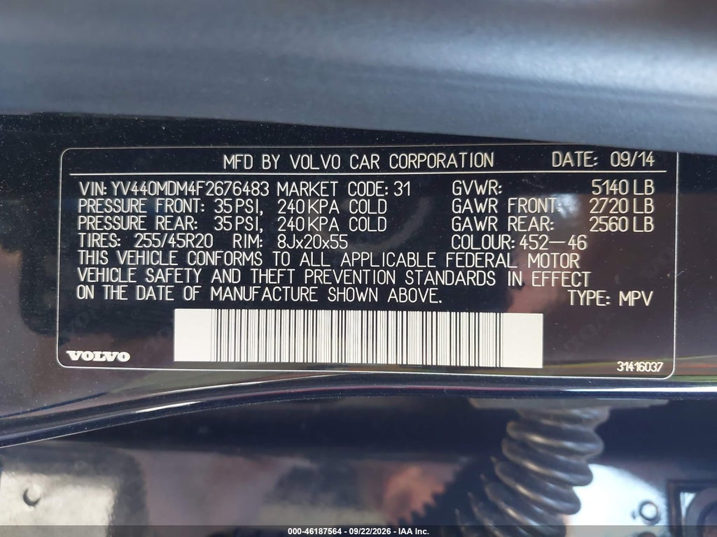 2015 Volvo XC60 T5 Platinum photo 9