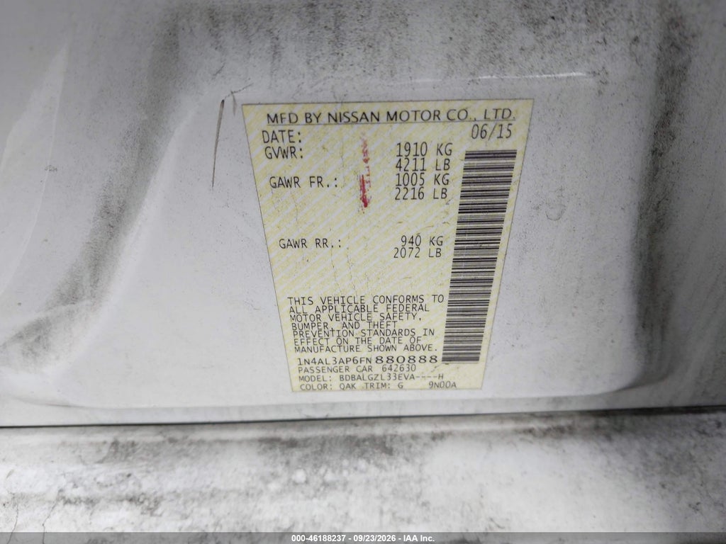 2015 Nissan Altima 2.5 S photo 9