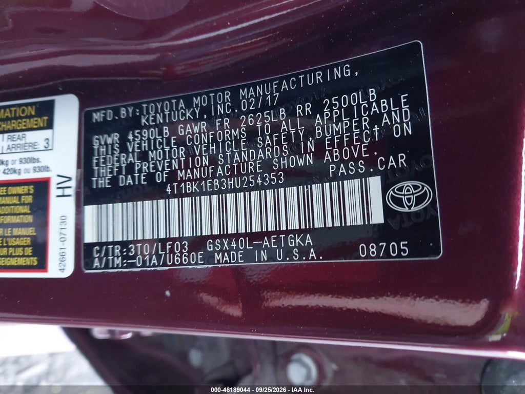 2017 Toyota Avalon XLE Plus photo 9