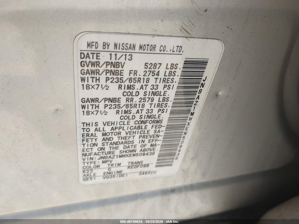 2014 Nissan Murano SV photo 9