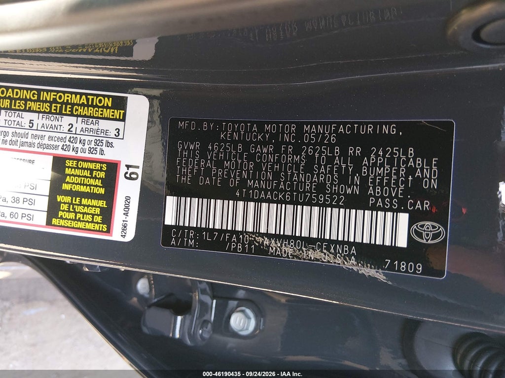 2026 Toyota Camry LE photo 9