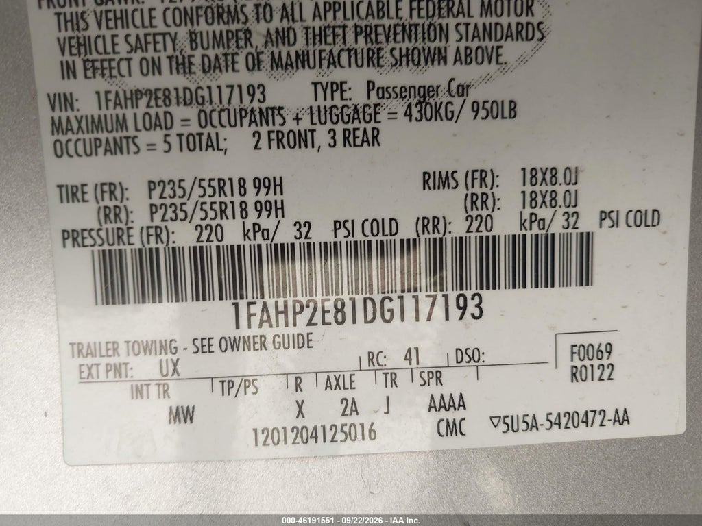 2013 Ford Taurus SEL photo 9