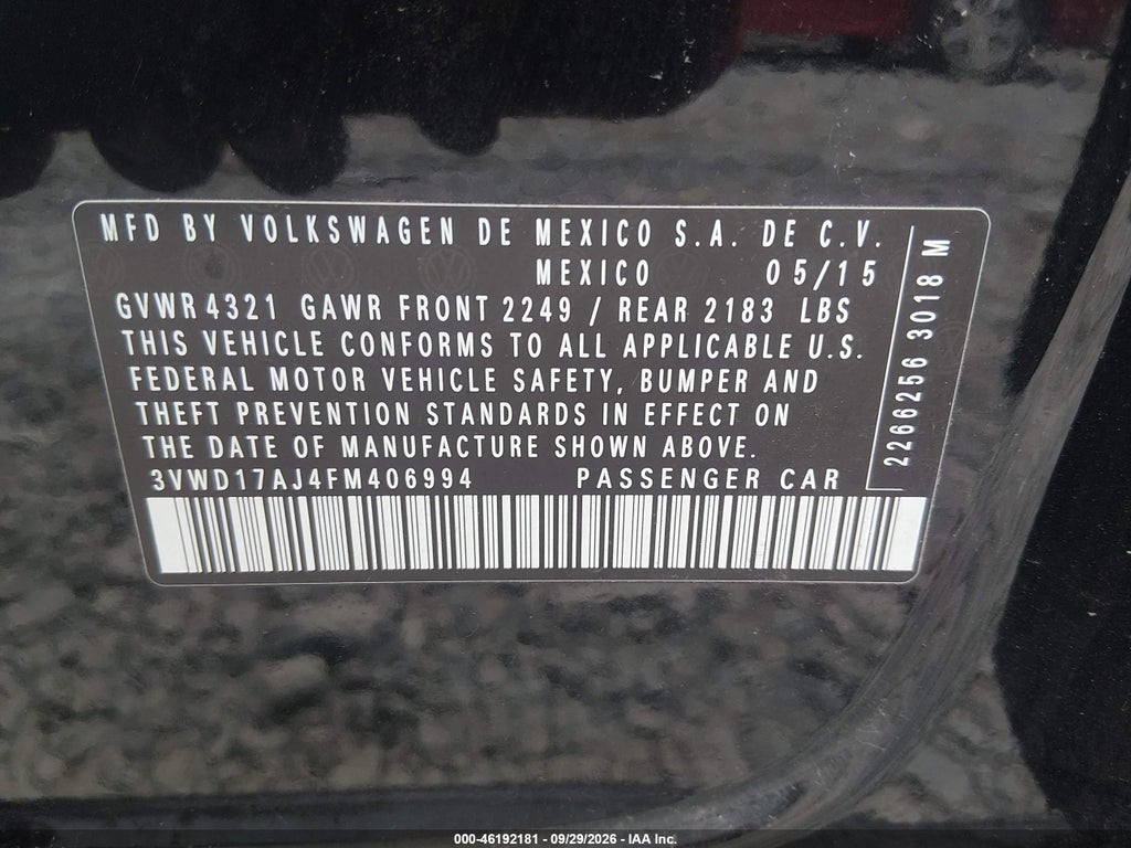 2015 Volkswagen Jetta 1.8T SE photo 9