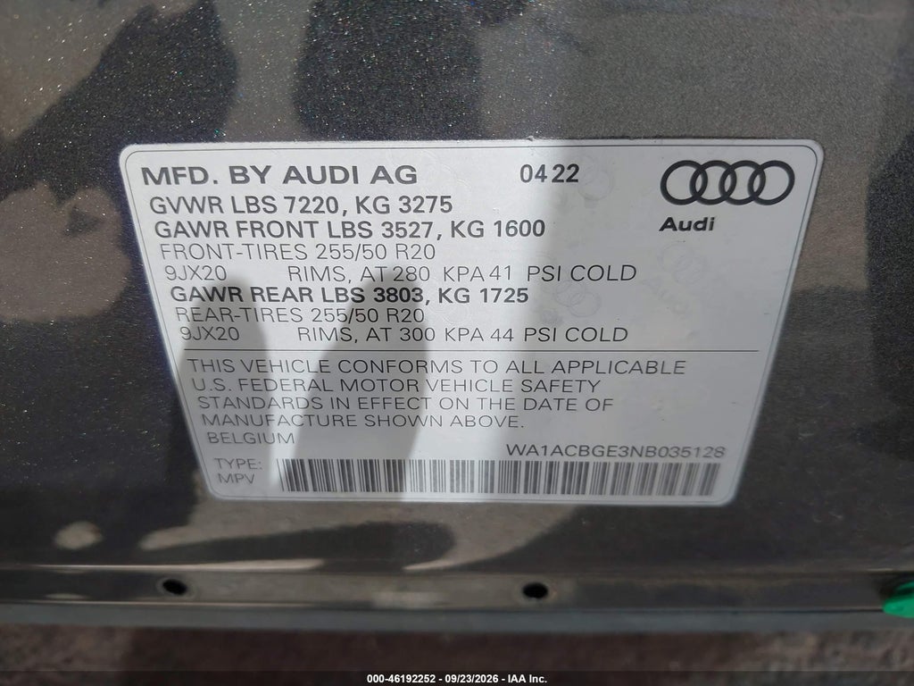2022 Audi E-Tron S Premium Plus Quattro photo 9