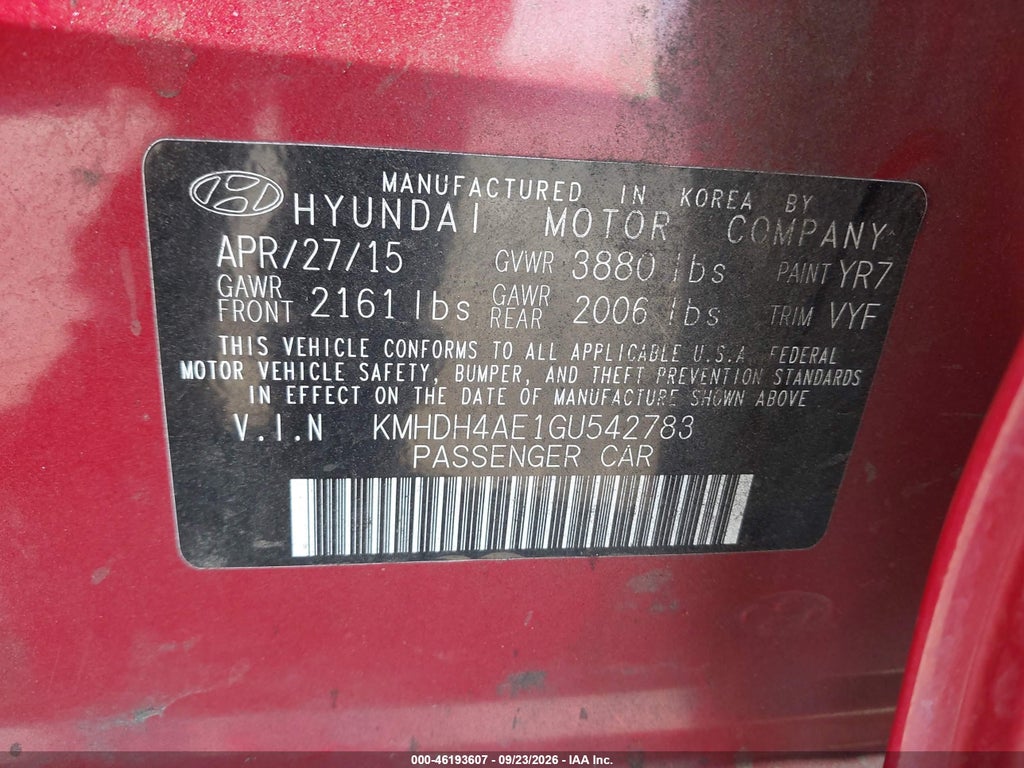2016 Hyundai Elantra SE photo 9