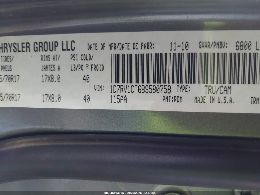 2011 Ram RAM 1500 ST photo 9