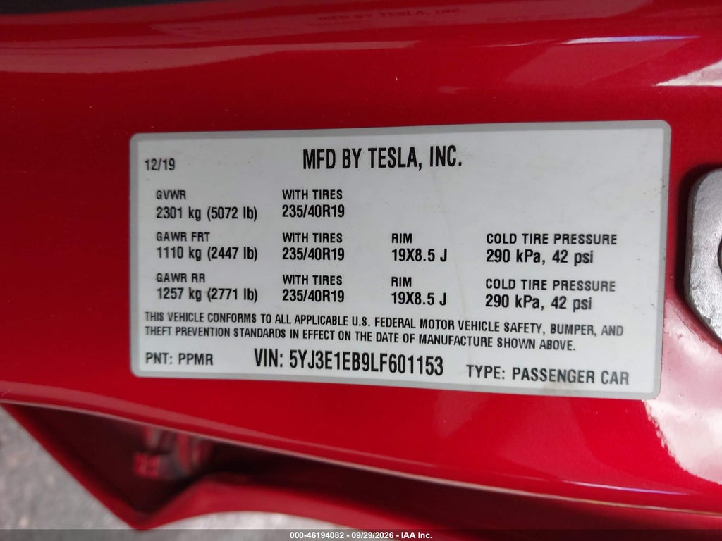 2020 Tesla Model 3 Long Range Dual Motor ALL-Wheel Drive photo 9