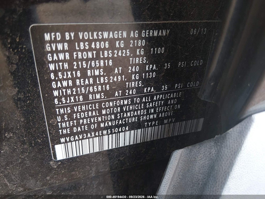 2014 Volkswagen Tiguan S photo 9
