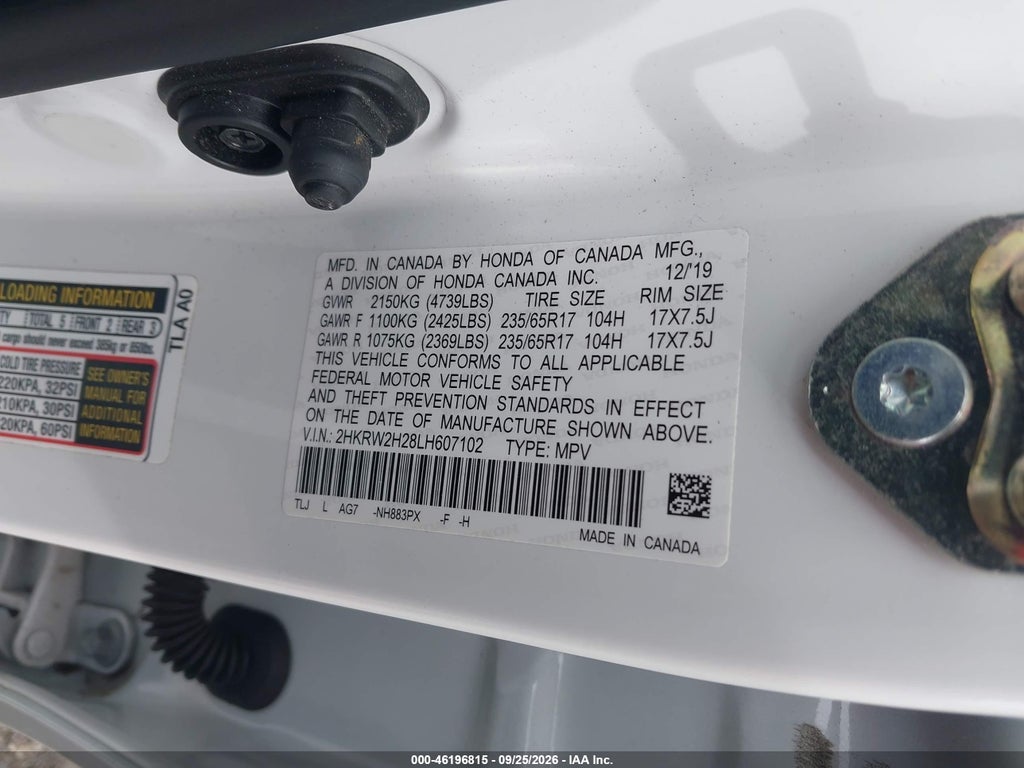 2020 Honda CR-V AWD LX photo 9