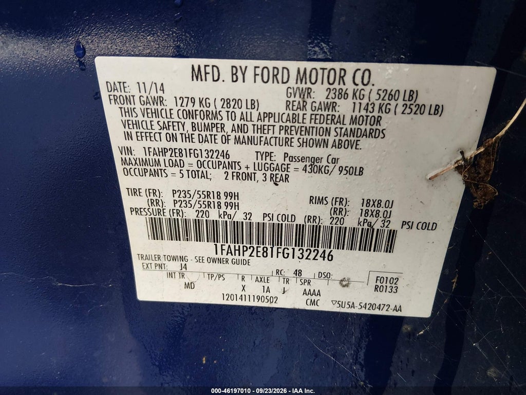 2015 Ford Taurus SEL photo 9