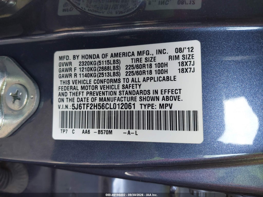 2012 Honda Crosstour EX-L photo 9