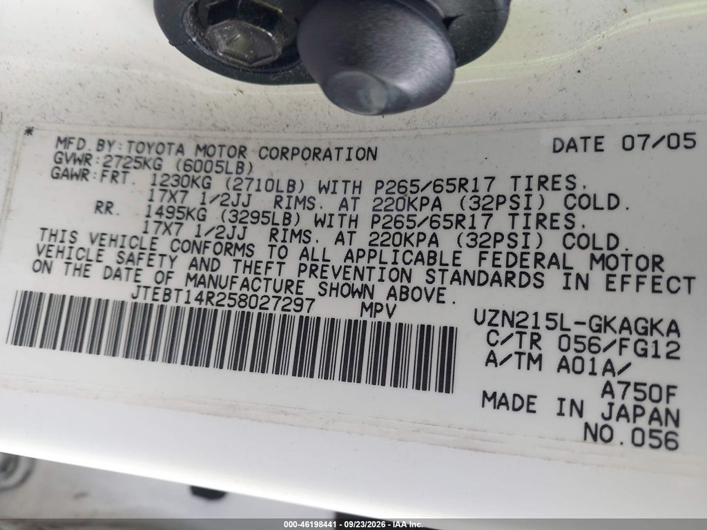 2005 Toyota 4RUNNER SR5 V8 photo 9
